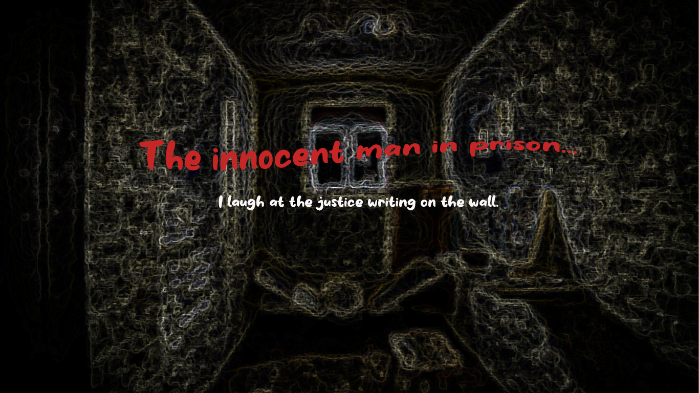 The innocent man in prison banner